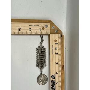 Vintage Charlemagne Coin Medallion Keychain Woven Metal Pendant Collectible Gift